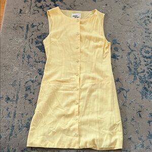 Paper Heart Light Yellow Sleeveless Mini Dress